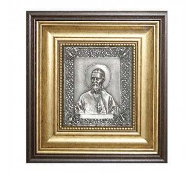Серебряная икона Иоанн Кронштадтский